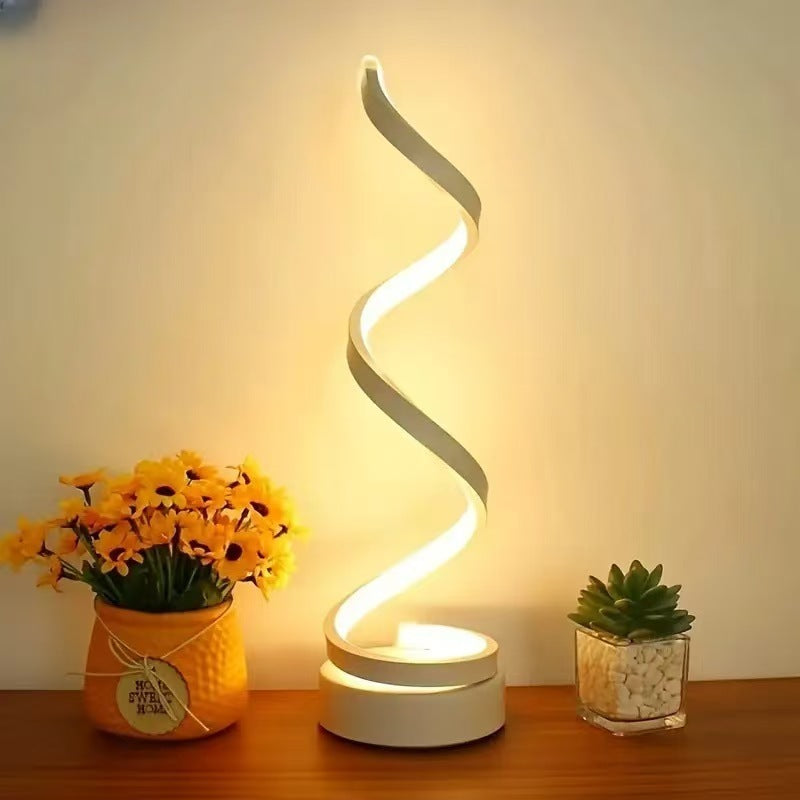 USB Spiral Desk Lamp | Modern LED Light for Home & Office