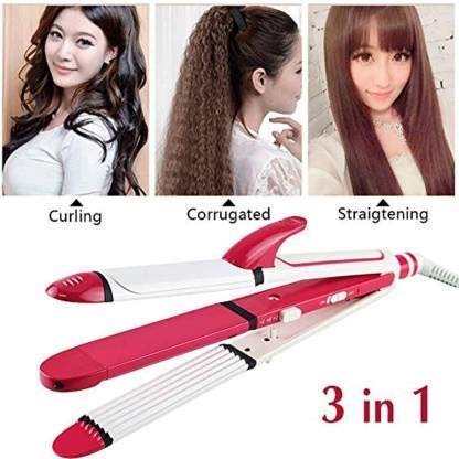 3-in-1 Hair Straightener β Straighten, Curl & Volumize with One Tool