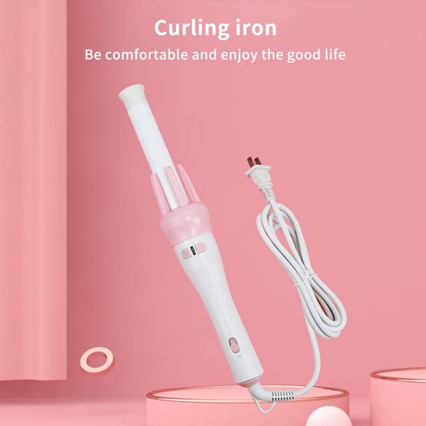 Automatic Pink Hair Curler Spin 360Β° Rotating Hair Styling Roller