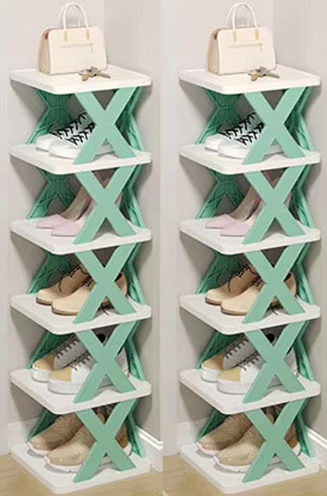 Modern X-Design Vertical Shoe Rack