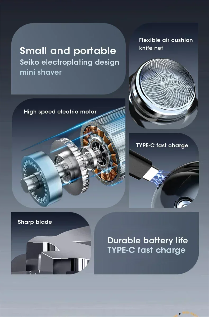 Upgraded MNI Men's Shaver - Wet & Dry Trimmer