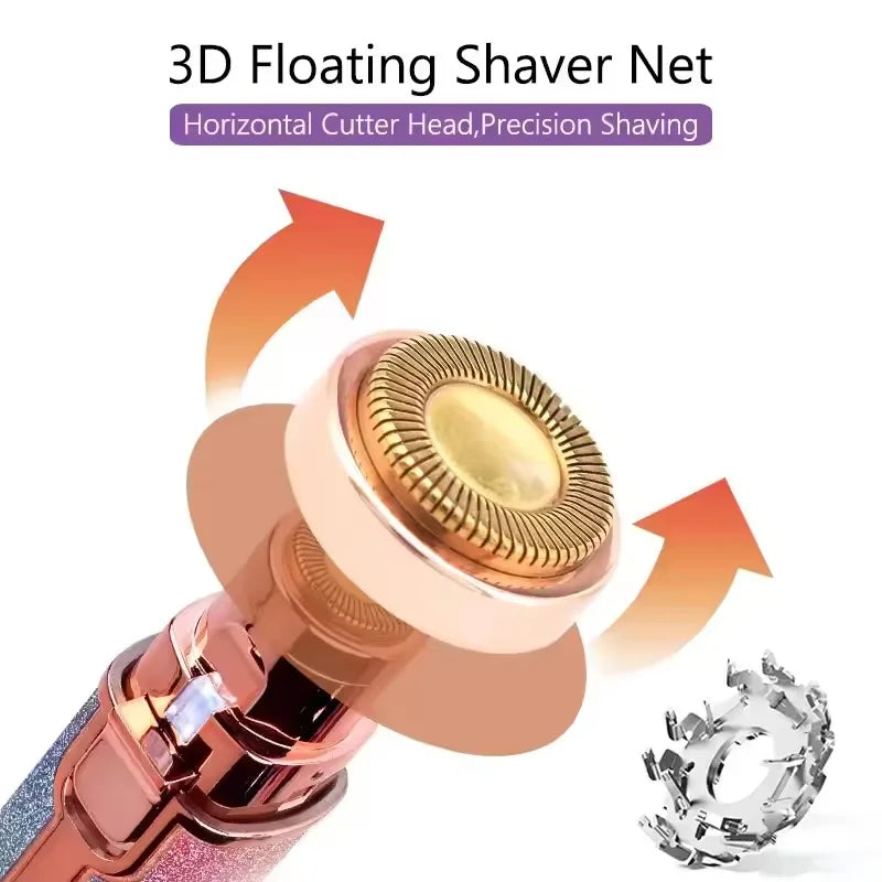 2-in-1 Rechargeable Facial Hair Remover & Eyebrow Razor