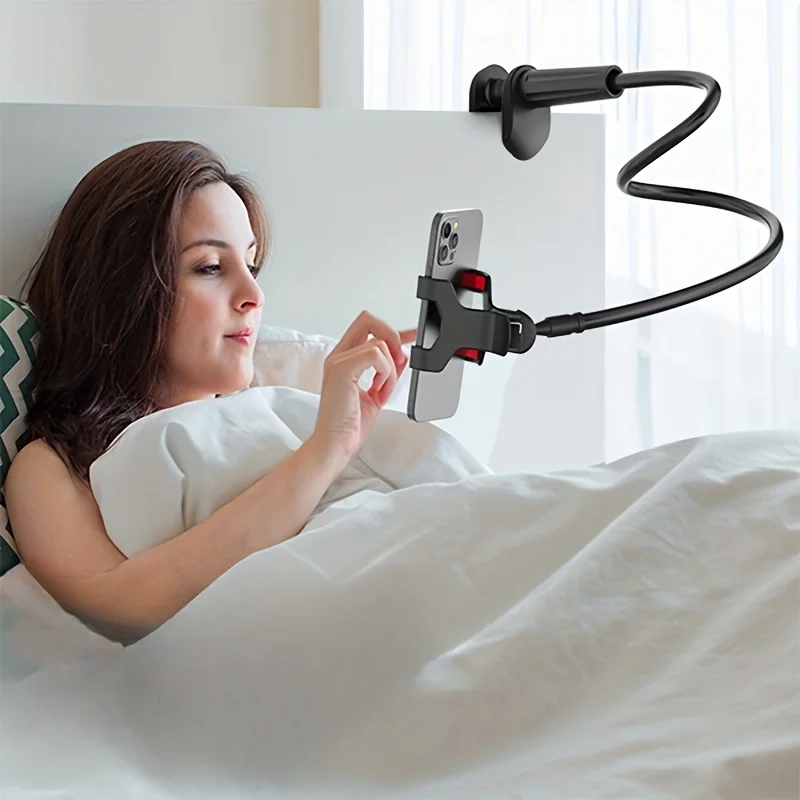 Lazy Gooseneck Phone Holder | Flexible Long Arm Clamp for Bedside, Desktop & Overhead Live Streaming BRELZA