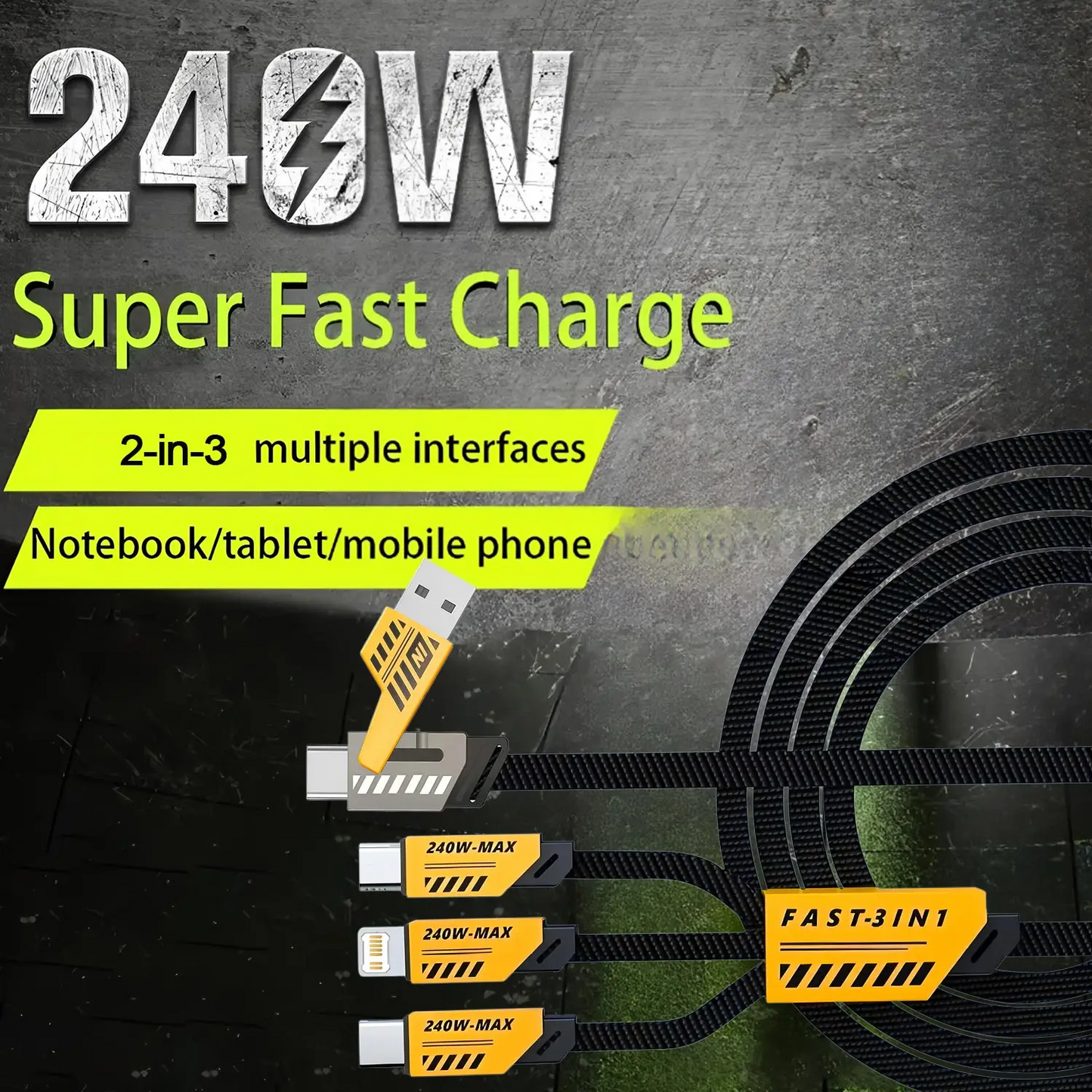 3-in-1 Fast Charging Cable ⚡ Type-C | Micro | iPhone