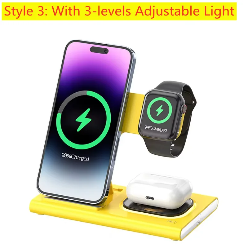 Fast Wireless Charger Stand | Foldable Charging Dock for iPhone 12–16 Pro Max, Apple Watch & AirPods