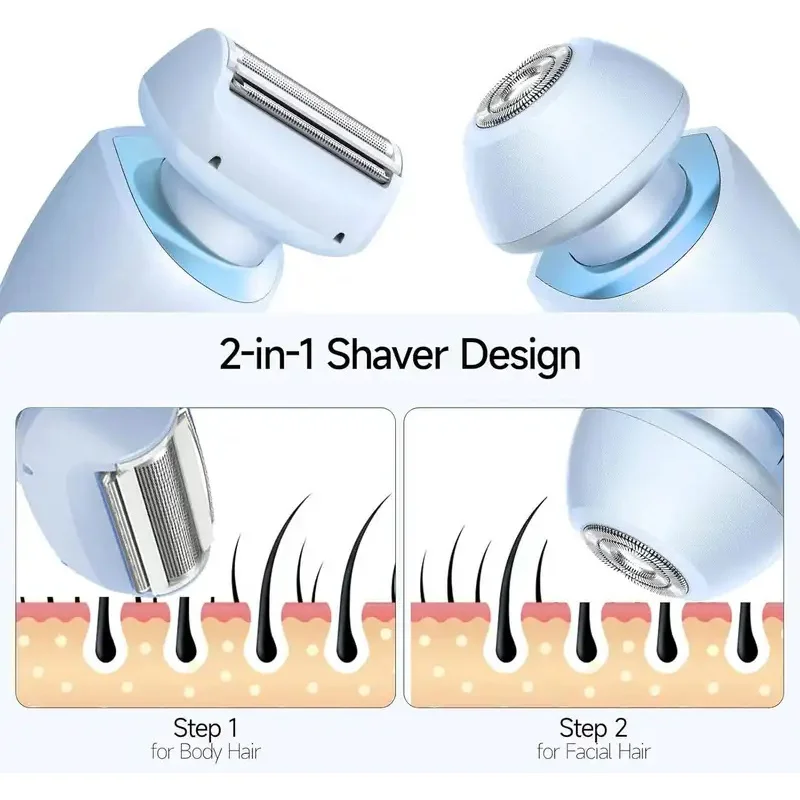 2-in-1 Waterproof Lady Shaver | Painless Electric Razor & Bikini Trimmer for Private Areas BRELZA L.L.C