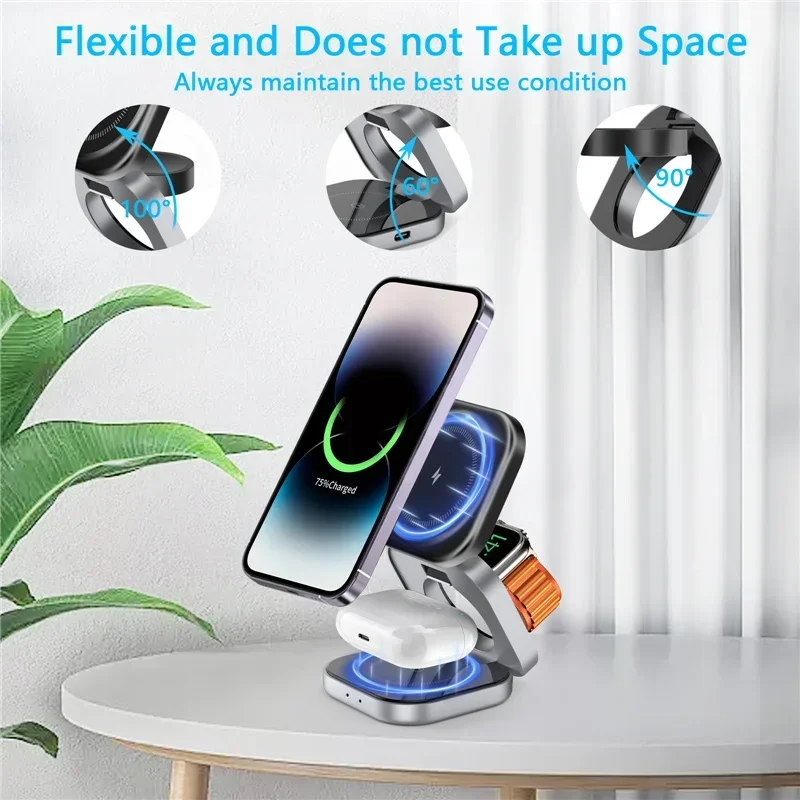 3-in-1 Foldable Magnetic Wireless Charger BRELZA