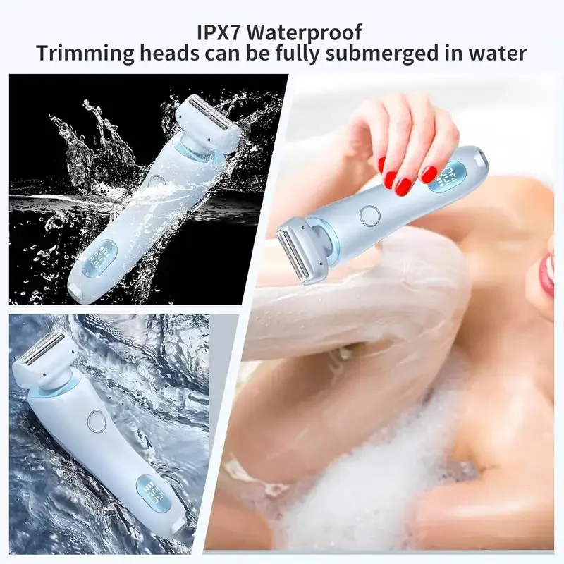 2-in-1 Waterproof Lady Shaver | Painless Electric Razor & Bikini Trimmer for Private Areas BRELZA L.L.C
