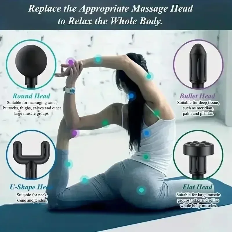 USB Mini Massage Gun Fascia Machine Muscle Relaxation Vibrating Gun Rod Massage Fitness Equipment Neck Grab Fascia Gun BRELZA