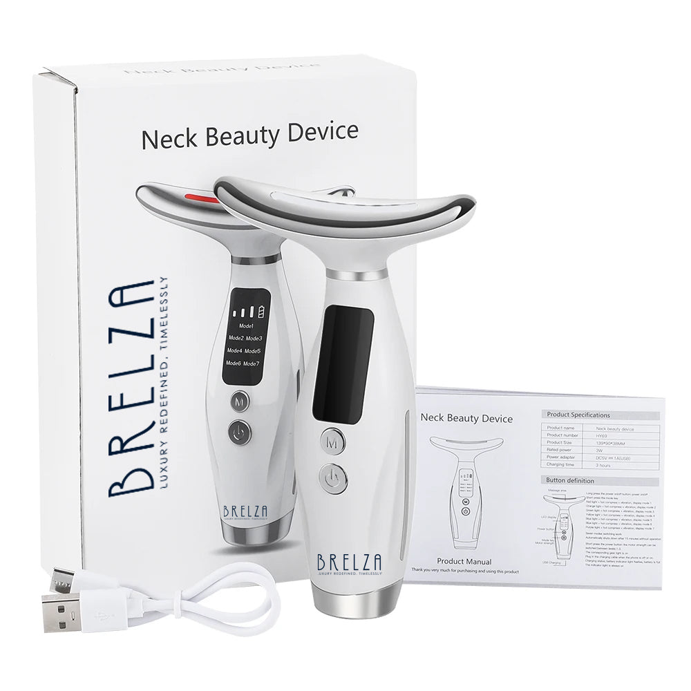 LED Neck & Face Massager 💎 7-Color Photon Therapy | Tighten & Lift Skin