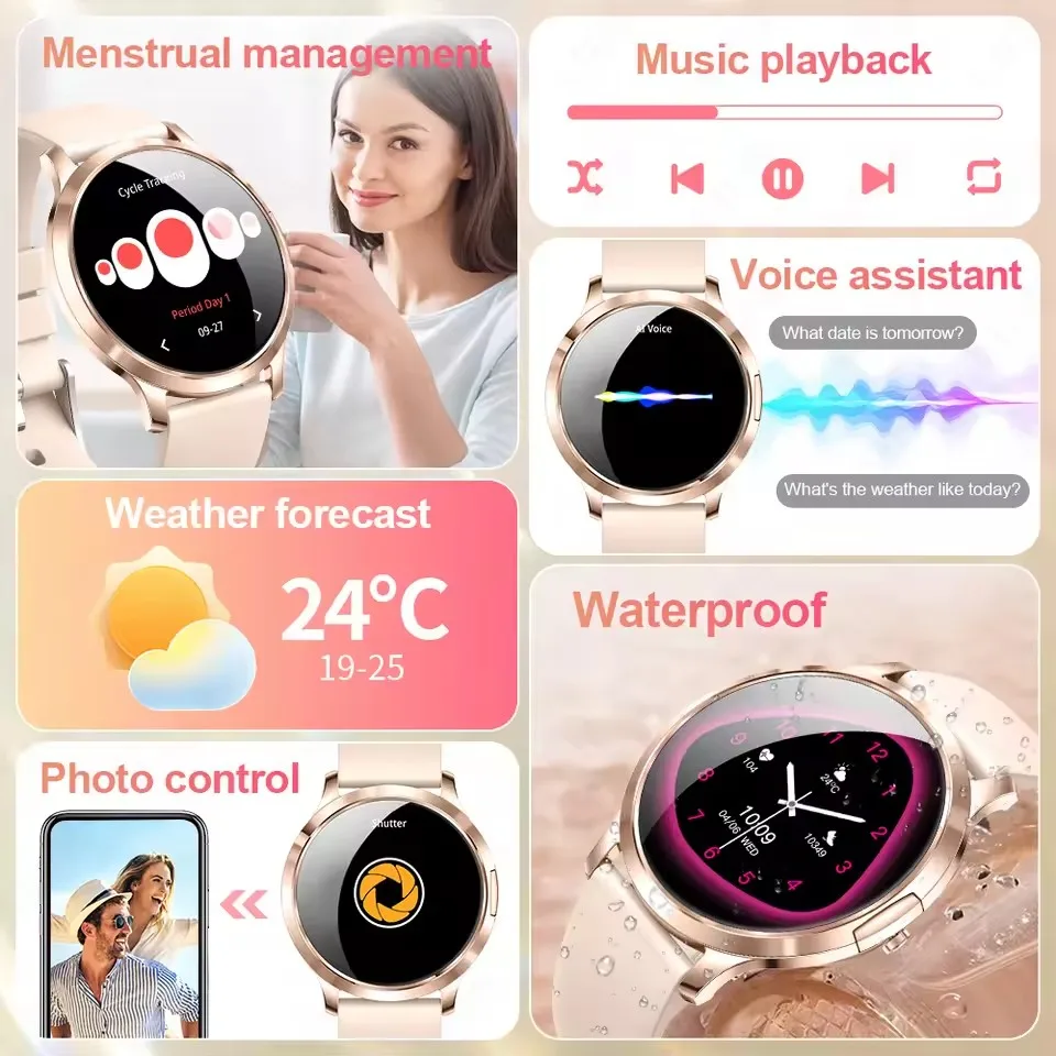 New Women’s Smart Watch 🌸 | 1.32" Ultra-Thin AMOLED, Sport Fitness, Bluetooth Call & Custom Faces