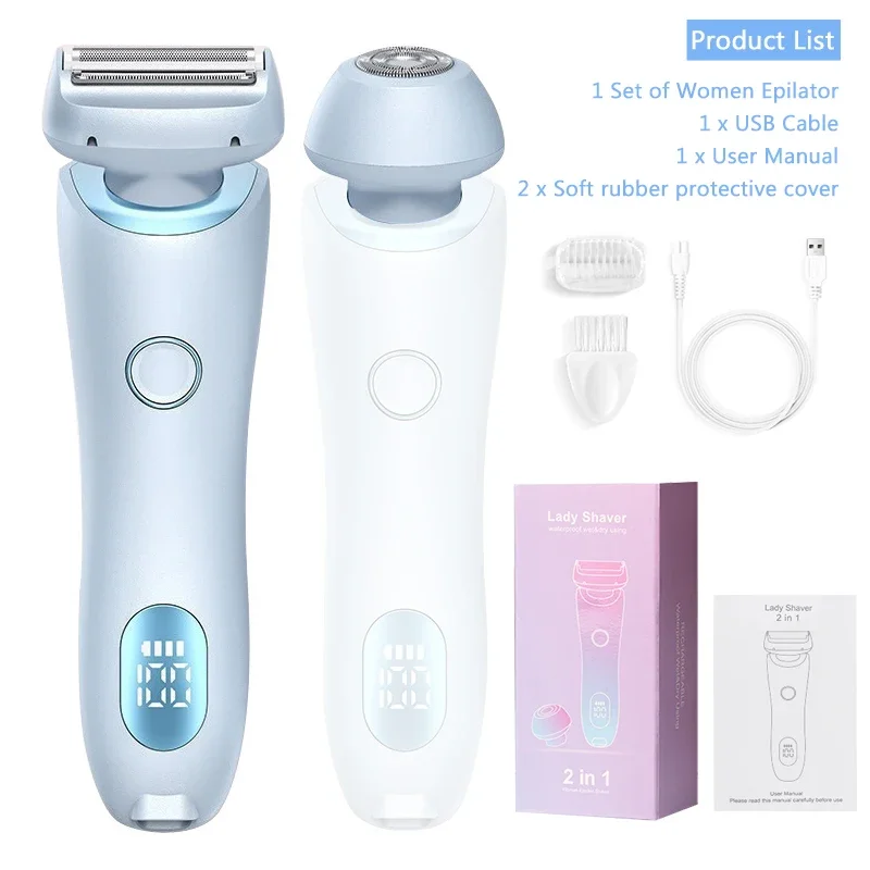2-in-1 Waterproof Lady Shaver | Painless Electric Razor & Bikini Trimmer for Private Areas BRELZA L.L.C