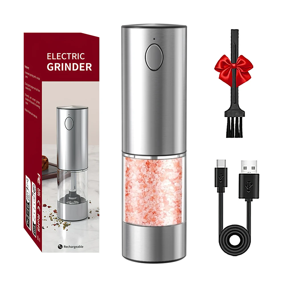Electric Salt & Pepper Grinder – USB Rechargeable Stainless Steel Spice Mill!