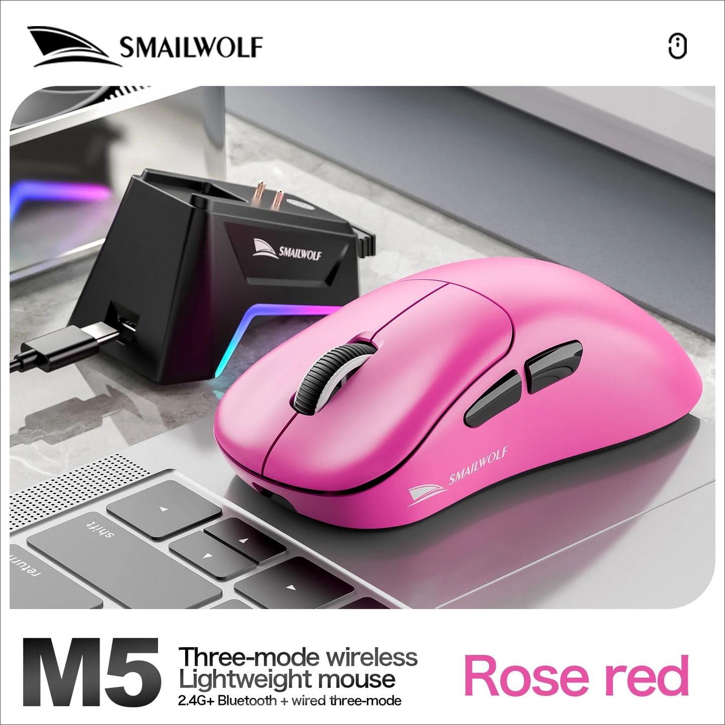 K-Sanke X11 Wireless Gaming Mouse | Bluetooth, 3 Modes, Lightweight, Magnetic Charging, E-Sports PC & Laptop