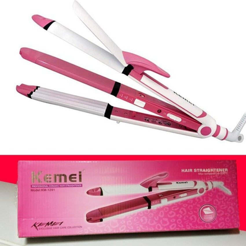3-in-1 Hair Straightener β Straighten, Curl & Volumize with One Tool