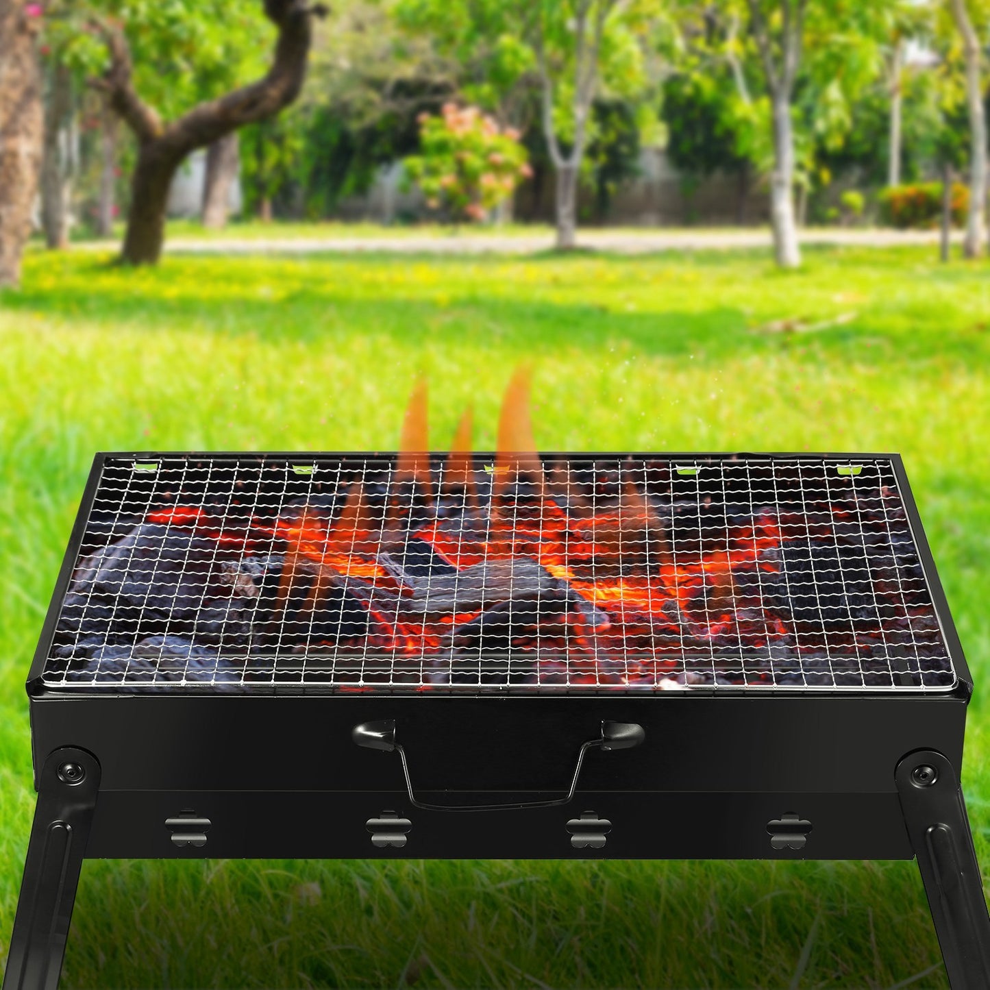 Portable BBQ Grill | Foldable Charcoal Grill for Camping & Outdoor Fun!