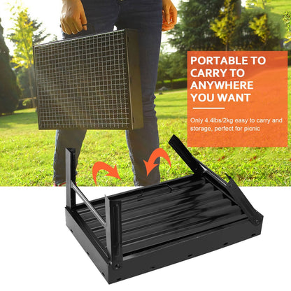 Portable BBQ Grill | Foldable Charcoal Grill for Camping & Outdoor Fun!