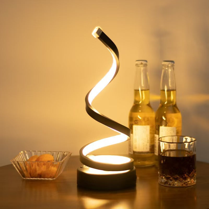 USB Spiral Desk Lamp | Modern LED Light for Home & Office