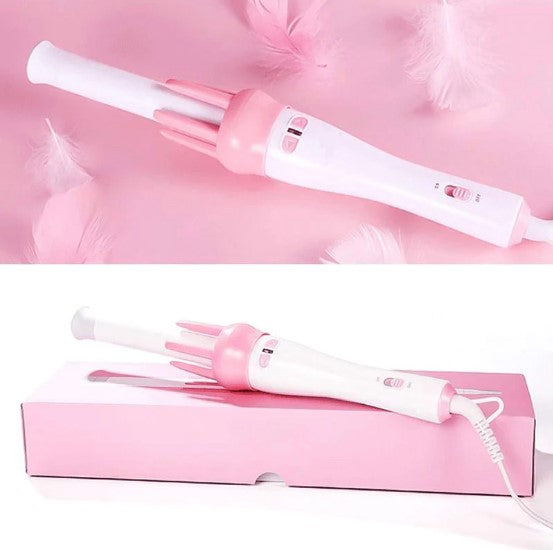 Automatic Pink Hair Curler Spin 360° Rotating Hair Styling Roller
