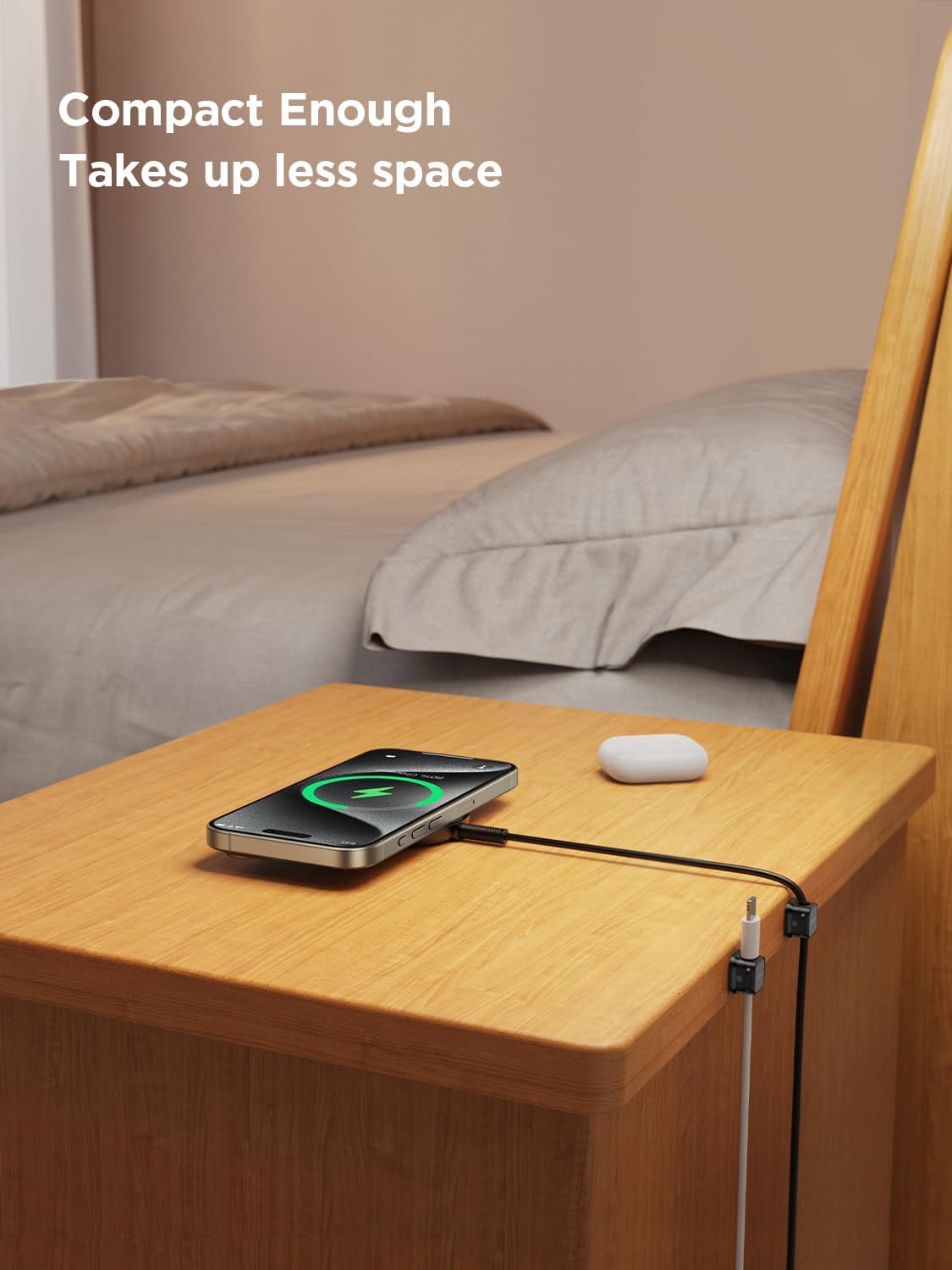 BRELZA Magnetic Cable Clips | Adjustable Cord Organizer (Black)