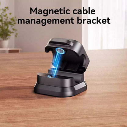 BRELZA Magnetic Cable Clips | Adjustable Cord Organizer (Black)
