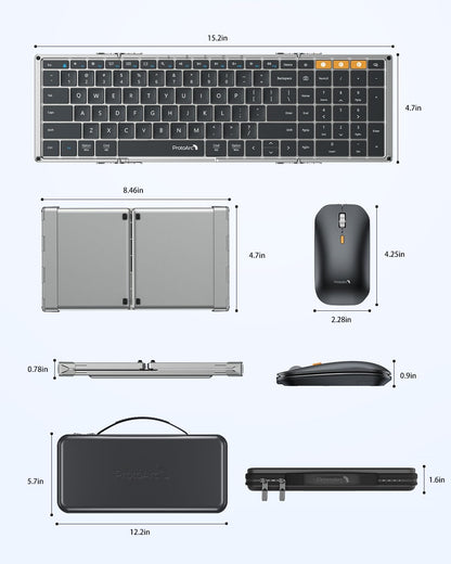 Foldable Wireless Bluetooth Keyboard | Portable & Rechargeable for All Devices