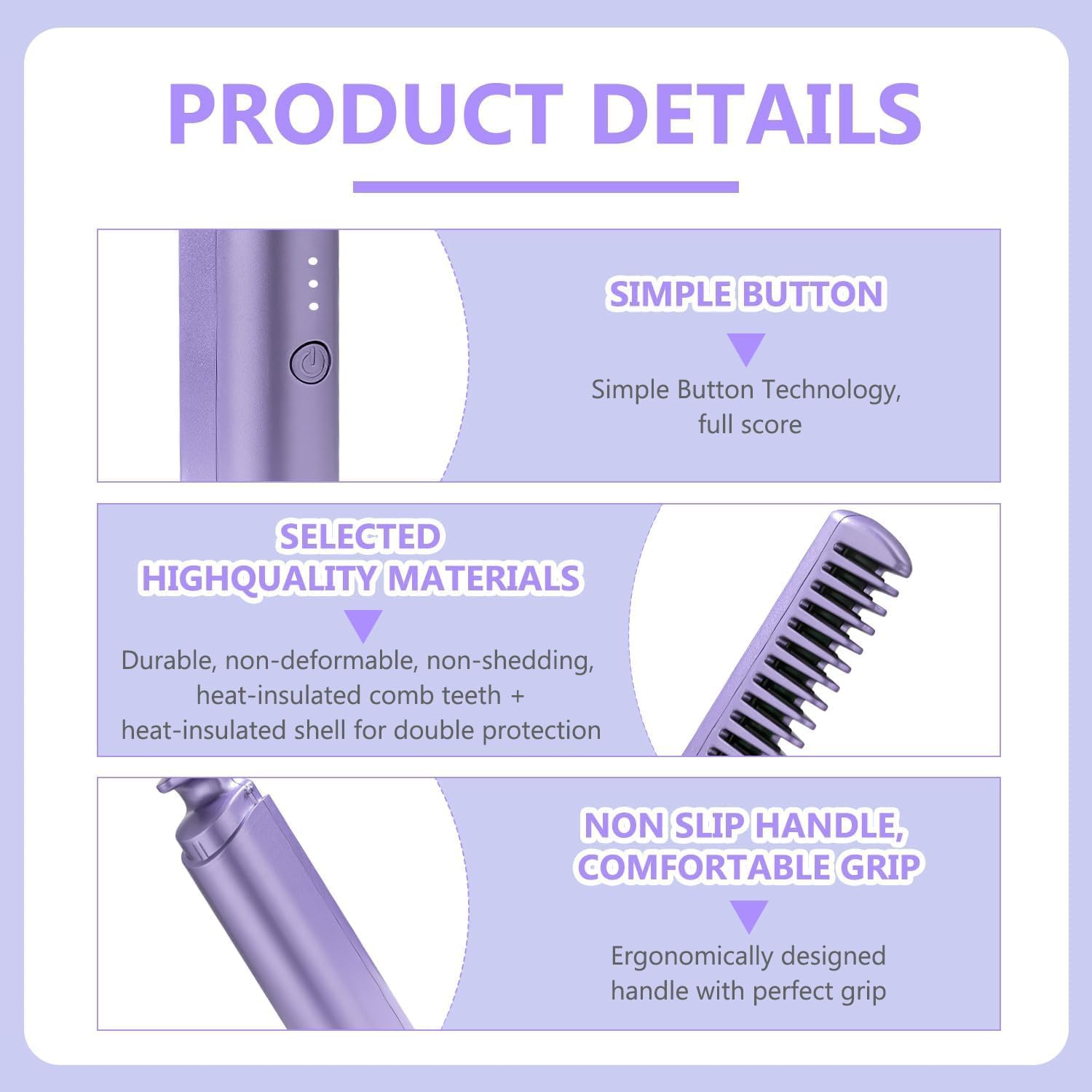 Portable Hair Straightener Comb BRELZA