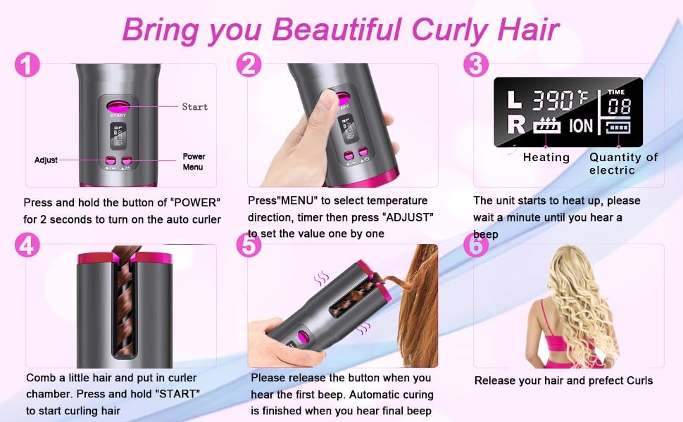 Cordless Automatic Hair Curler – Perfect Curls Anytime, Anywhere!