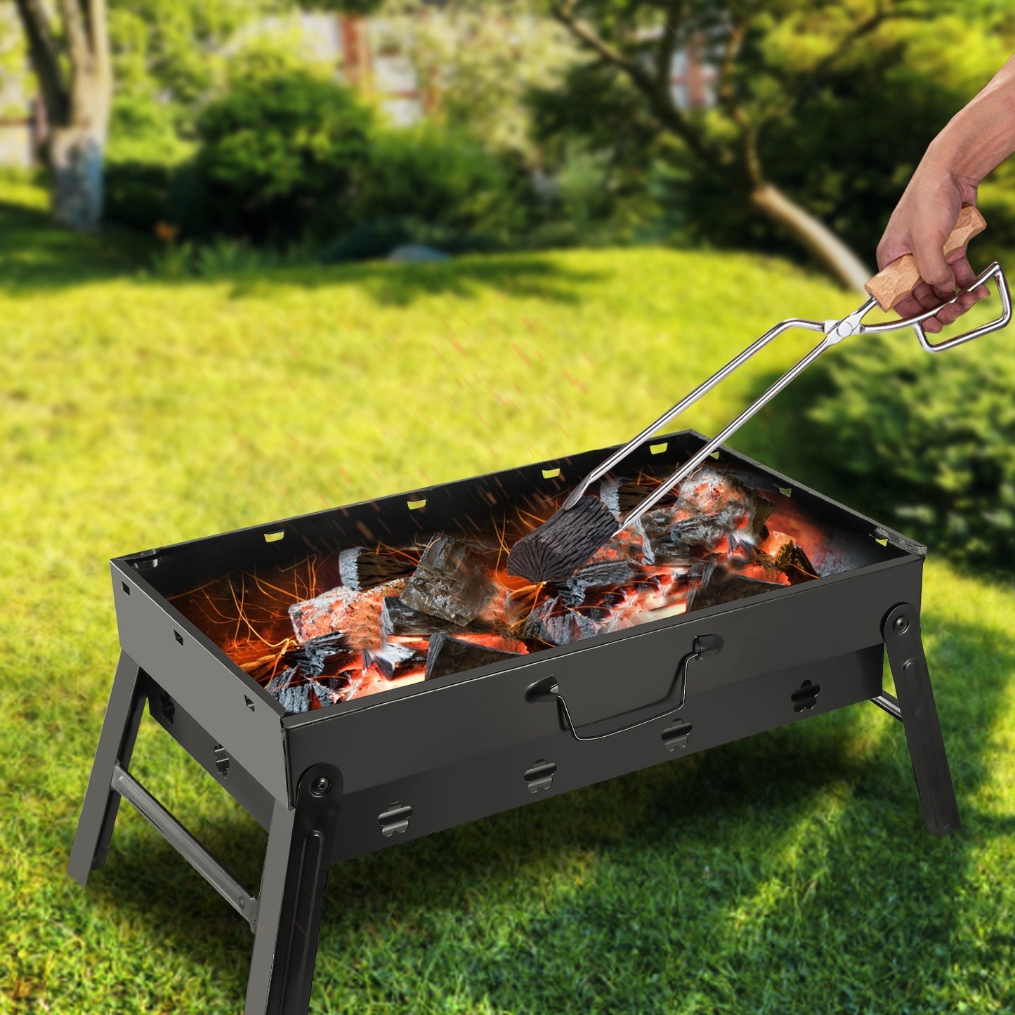 Portable BBQ Grill | Foldable Charcoal Grill for Camping & Outdoor Fun!
