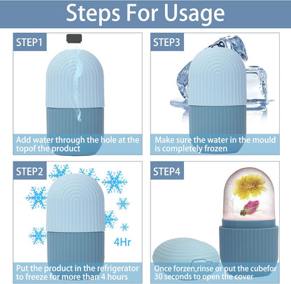 Facial Beauty Ice Roller| Silicone Ice Mold | Skin Tightening, Pore Shrinking & Face Massage Tool