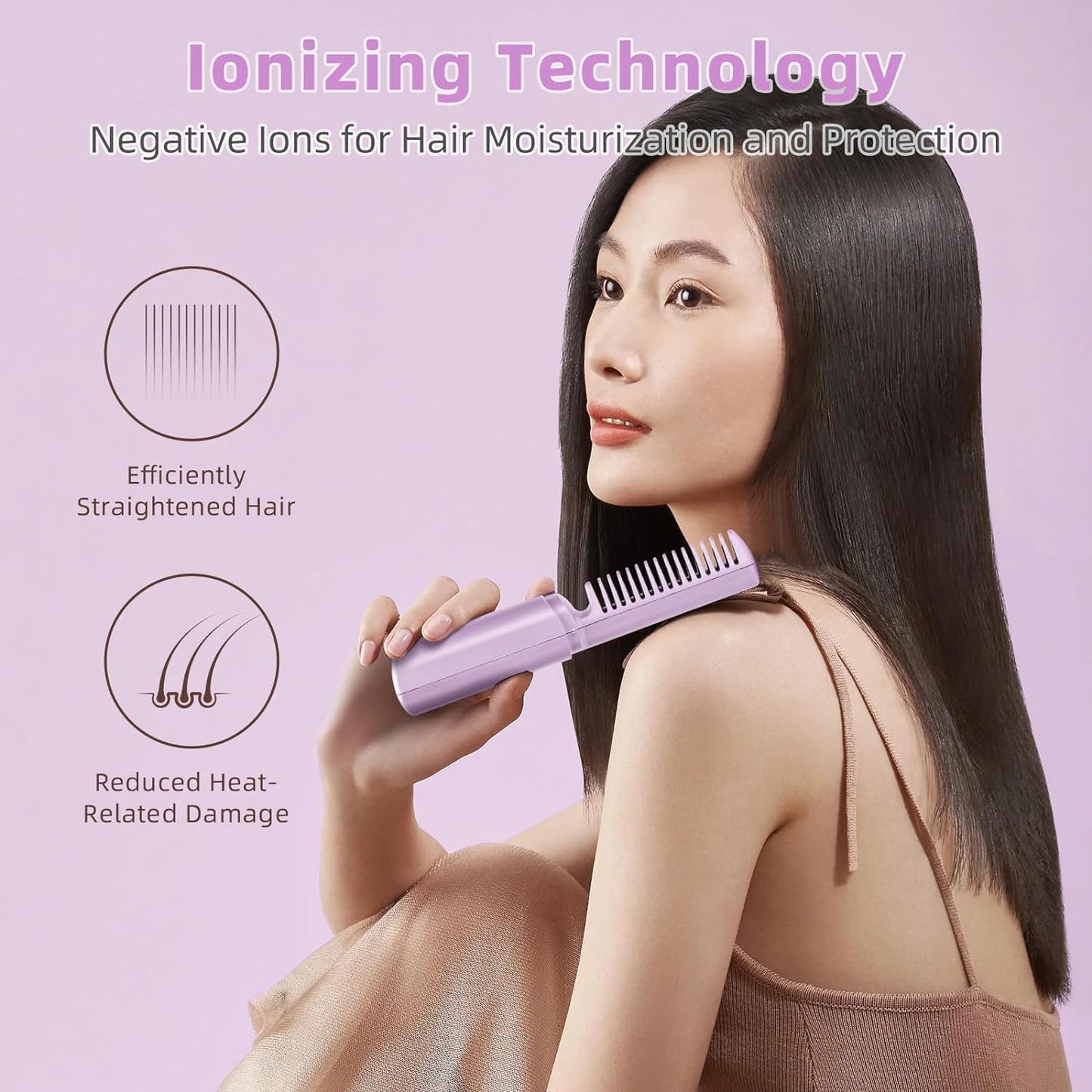 Portable Hair Straightener Comb BRELZA