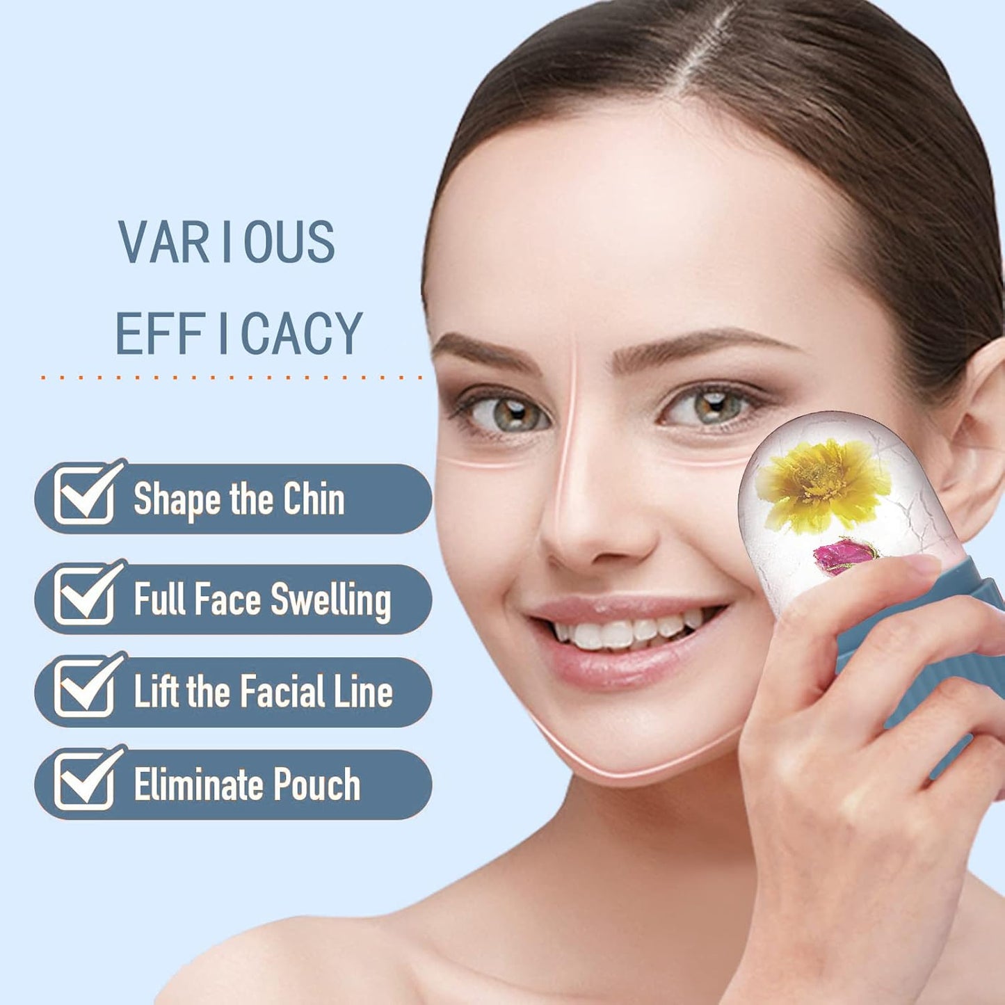 Facial Beauty Ice Roller| Silicone Ice Mold | Skin Tightening, Pore Shrinking & Face Massage Tool