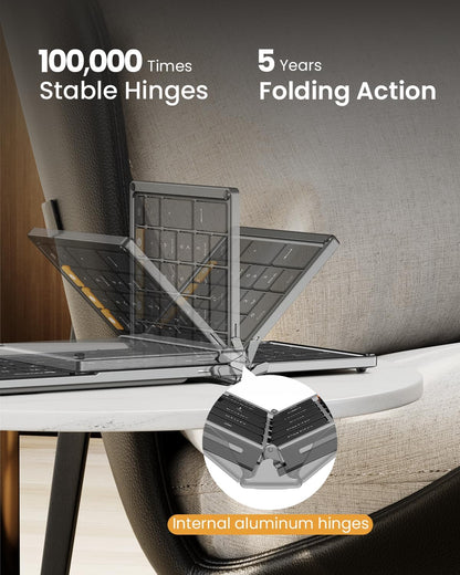 Foldable Wireless Bluetooth Keyboard | Portable & Rechargeable for All Devices