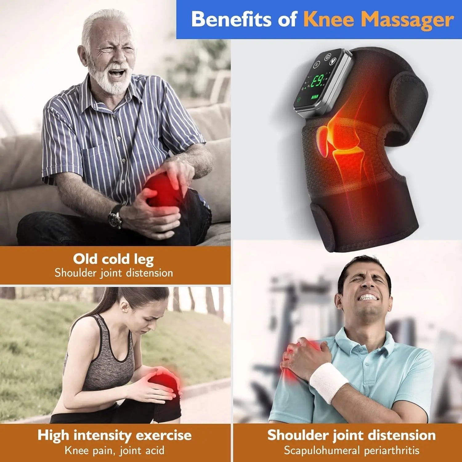 Cordless 3-in-1 Heated Knee Massager BRELZA