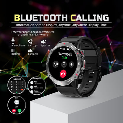 HULK Smart watch with AMOLED Always On Display Smart watches for men, BT Calling Waterproof Fitness Watch with Heart Sleep Monitor for Android iOS (Black)