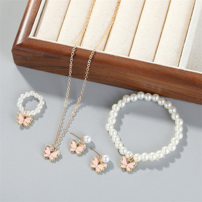 Pearl Butterfly Jewelry Set for Women