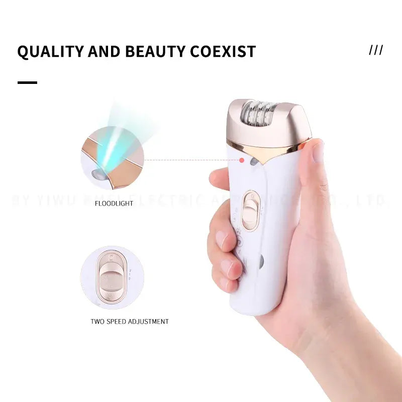 Portable 3 in 1 Women Electric Hair Remover Painless Electric Lady's Hair Remover Epilator
