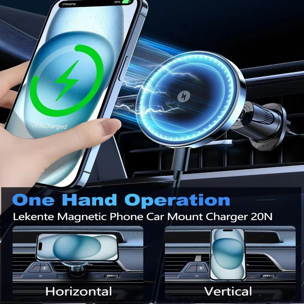 Mini Car Wireless Charger | MagSafe-Compatible Dashboard Mount