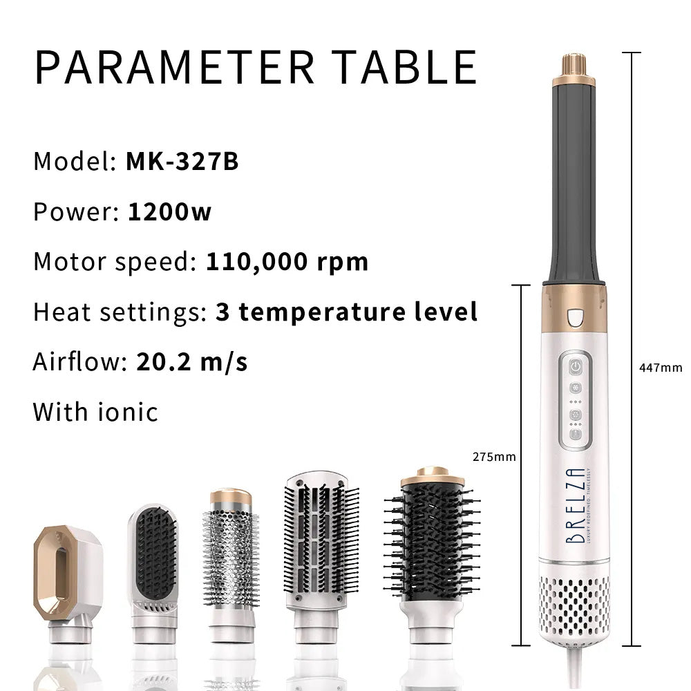 5-in-1 Hair Dryer & Volumizing Hot Air Brush | Brushless Motor Salon Styler