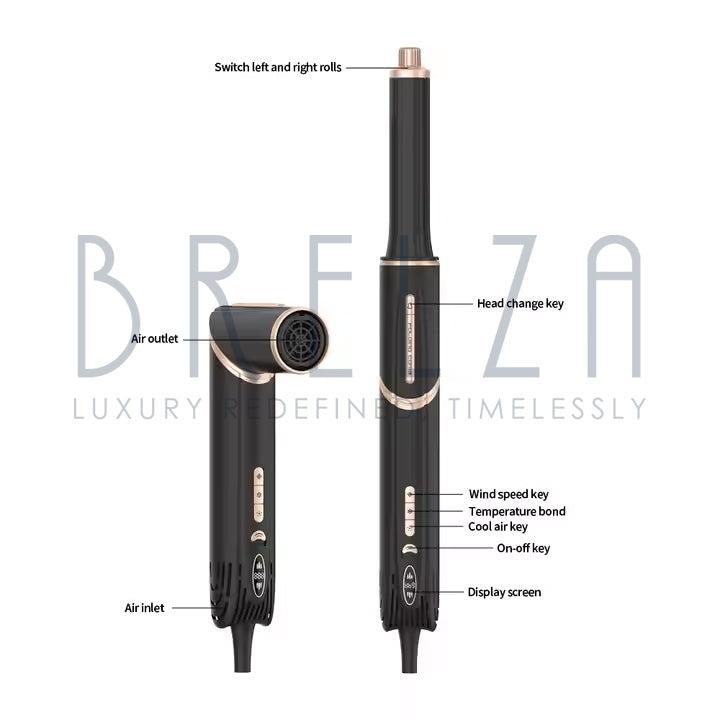 7-in-1 Air Wrap Hair Styler | Ionic Blow Dryer, Curler & Straightener