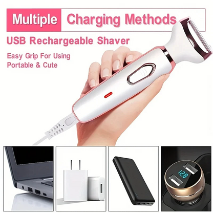 4-in-1 Electric Lady Shaver | Painless Hair Removal Epilator & Cordless Trimmer Razor for Women