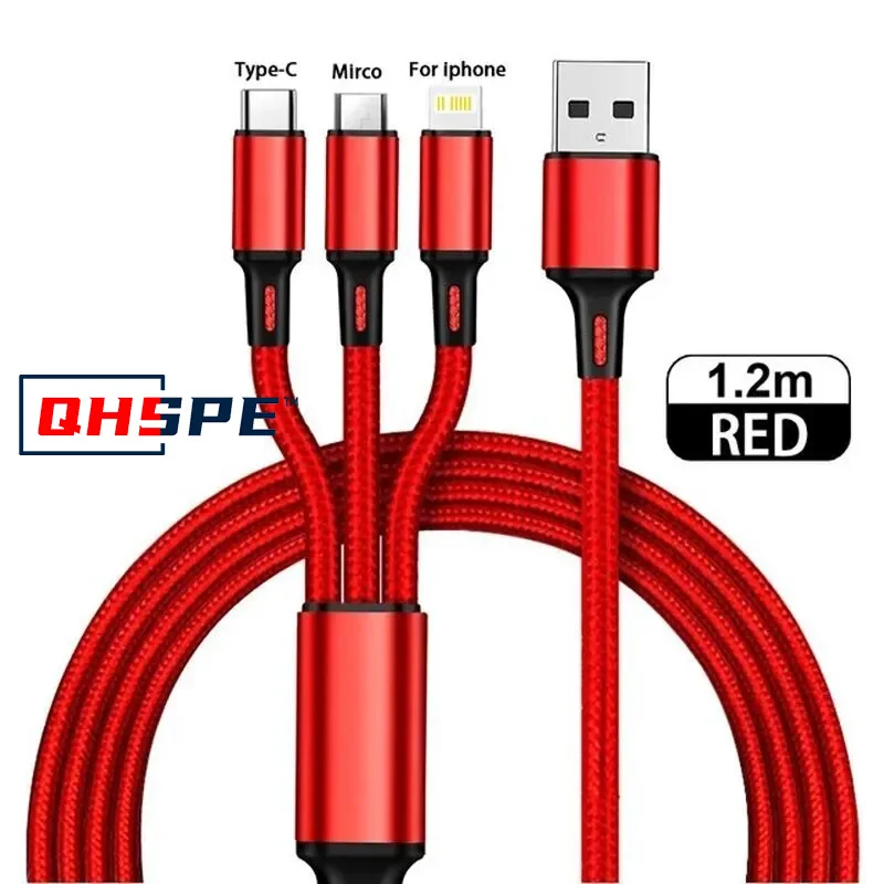 3-in-1 Fast Charging Cable ⚡ Type-C | Micro | iPhone