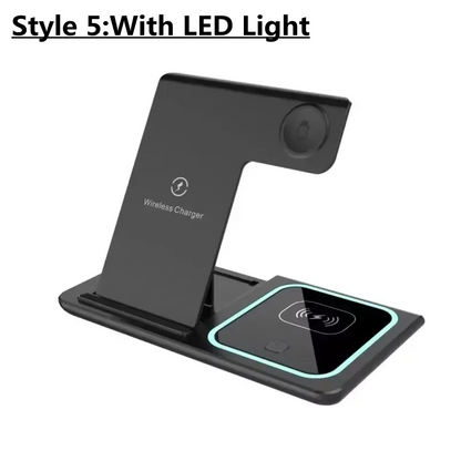Fast Wireless Charger Stand | Foldable Charging Dock for iPhone 12–16 Pro Max, Apple Watch & AirPods