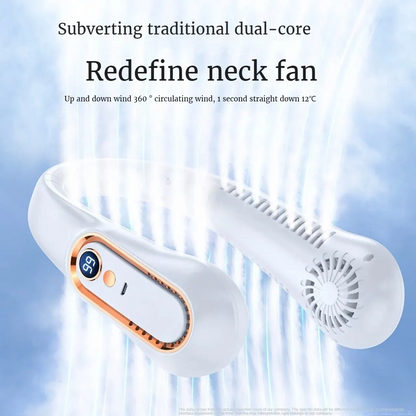 Portable Ceiling & Neck Fan | USB Rechargeable, Small, Digital Display, Office & Outdoor