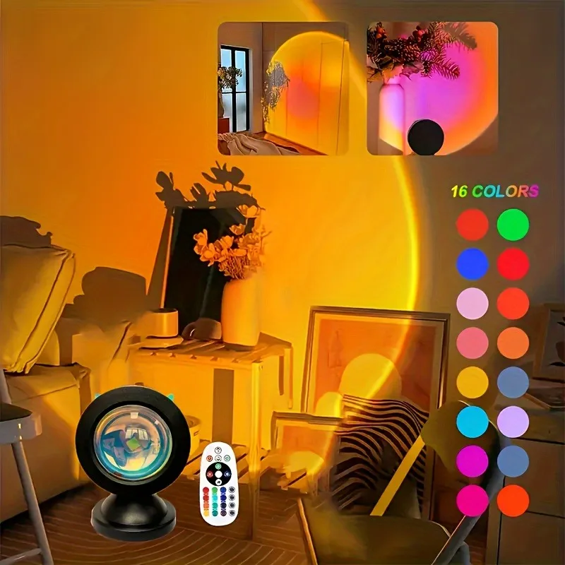 Sunset Projection Light | Remote-Controlled LED Mood Lamp for Warm Home Atmosphere