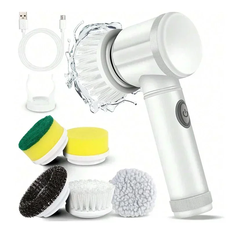 Cordless Electric Spin Scrubber | 5 Brush Heads for Home Cleaning