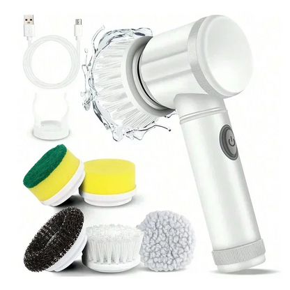 Cordless Electric Spin Scrubber | 5 Brush Heads for Home Cleaning
