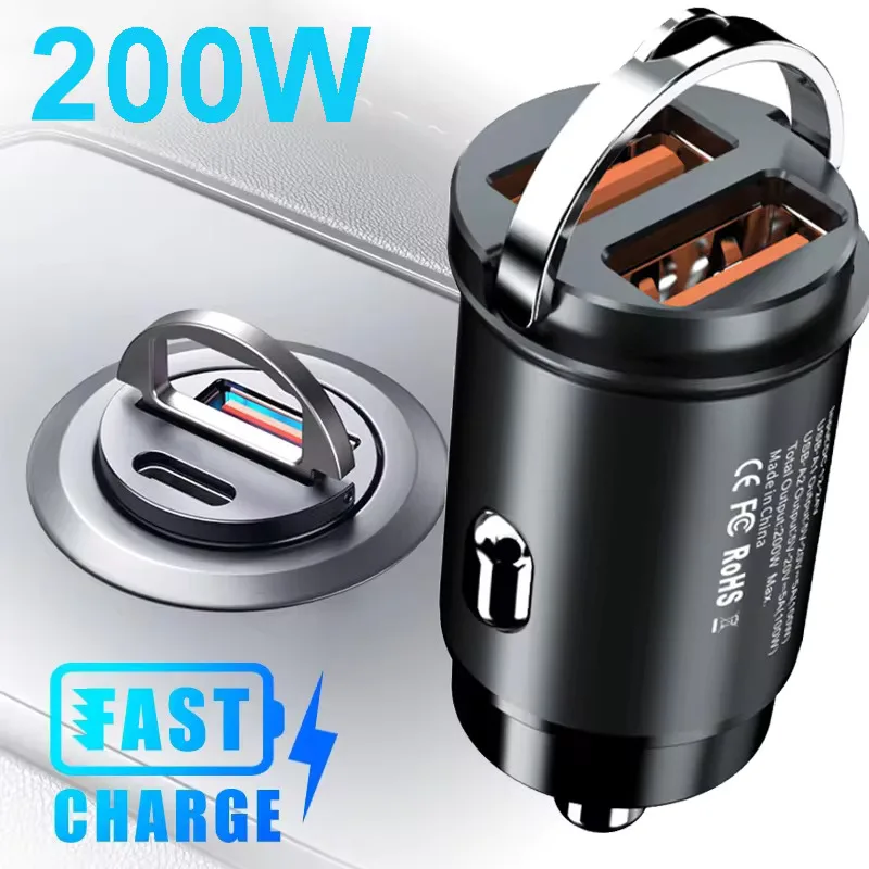 Mini Car Charger | Fast USB-C PD & QC3.0 Charging for iPhone, Samsung, Xiaomi, Huawei
