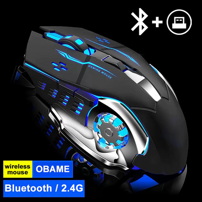 Rechargeable Wireless Gaming Mouse | Silent Bluetooth, USB, Backlight, E-Sports PC Gamer Mouse