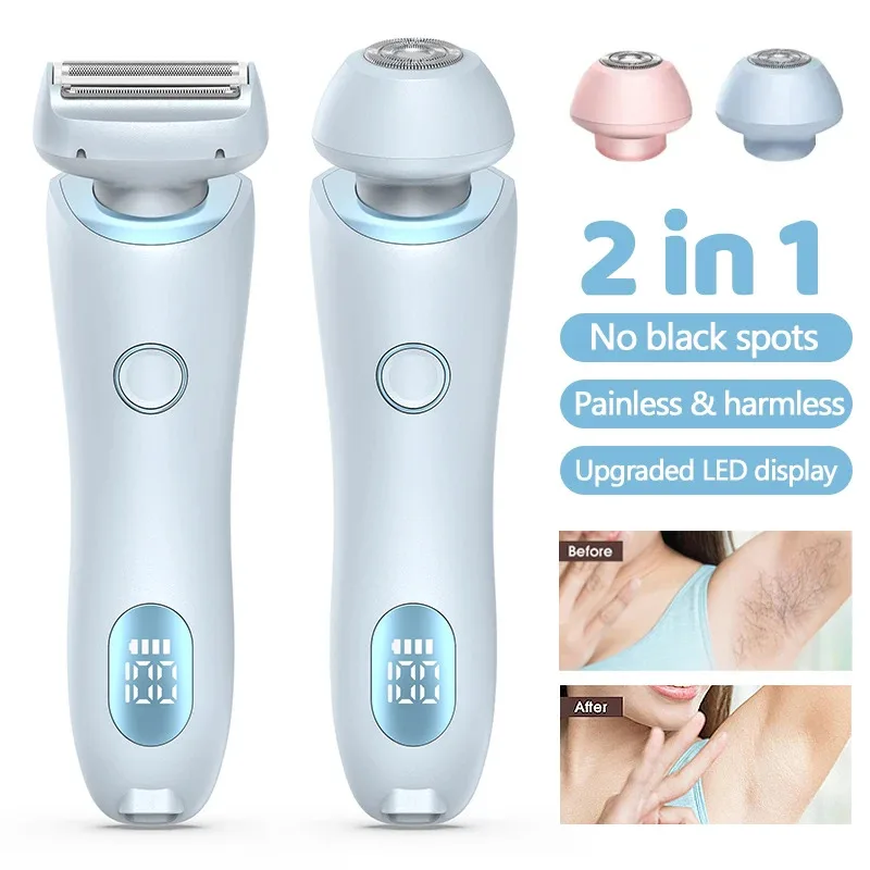 2-in-1 Waterproof Lady Shaver | Painless Electric Razor & Bikini Trimmer for Private Areas